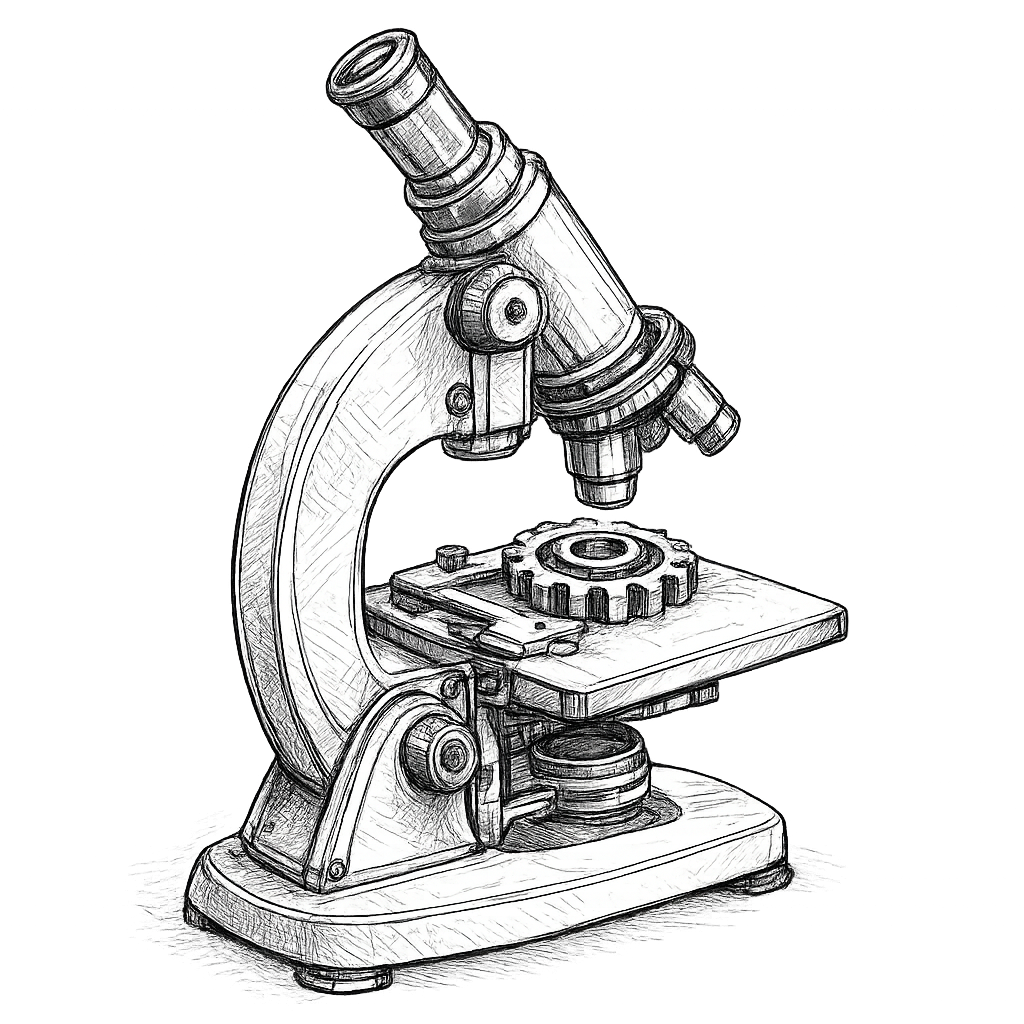 Mikroskop zur Analyse für Entwicklung und Bewertung technischer Systeme und Sicherheitsbewertungen