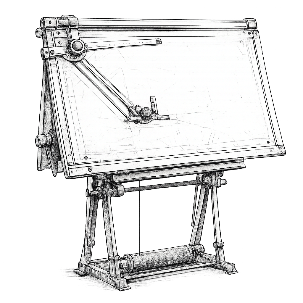 Manuelles Zeichenbrett zur Entwicklung und Bewertung technischer Systeme in Konstruktion und Produktentwicklung